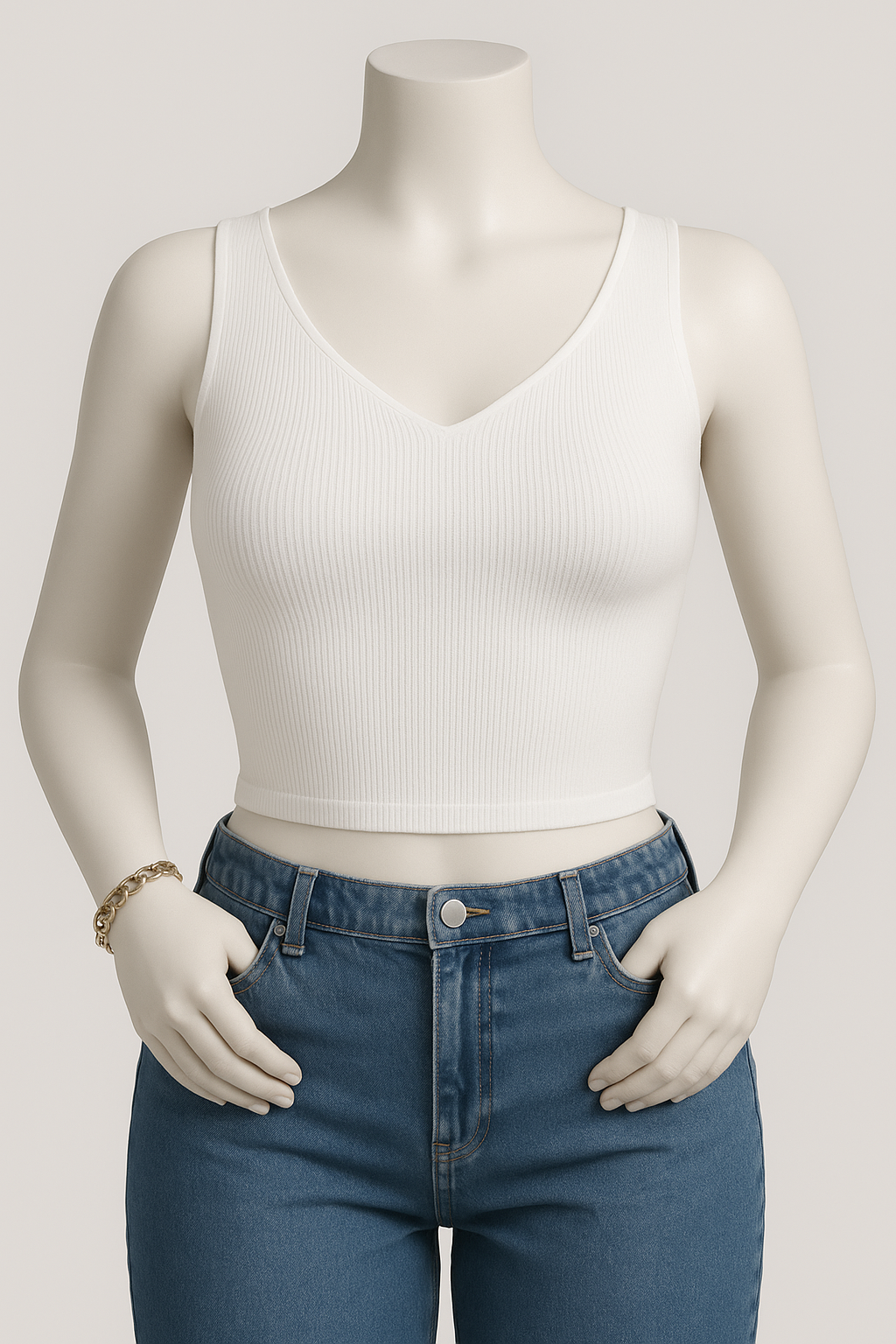 Ribbed sleevless crop top