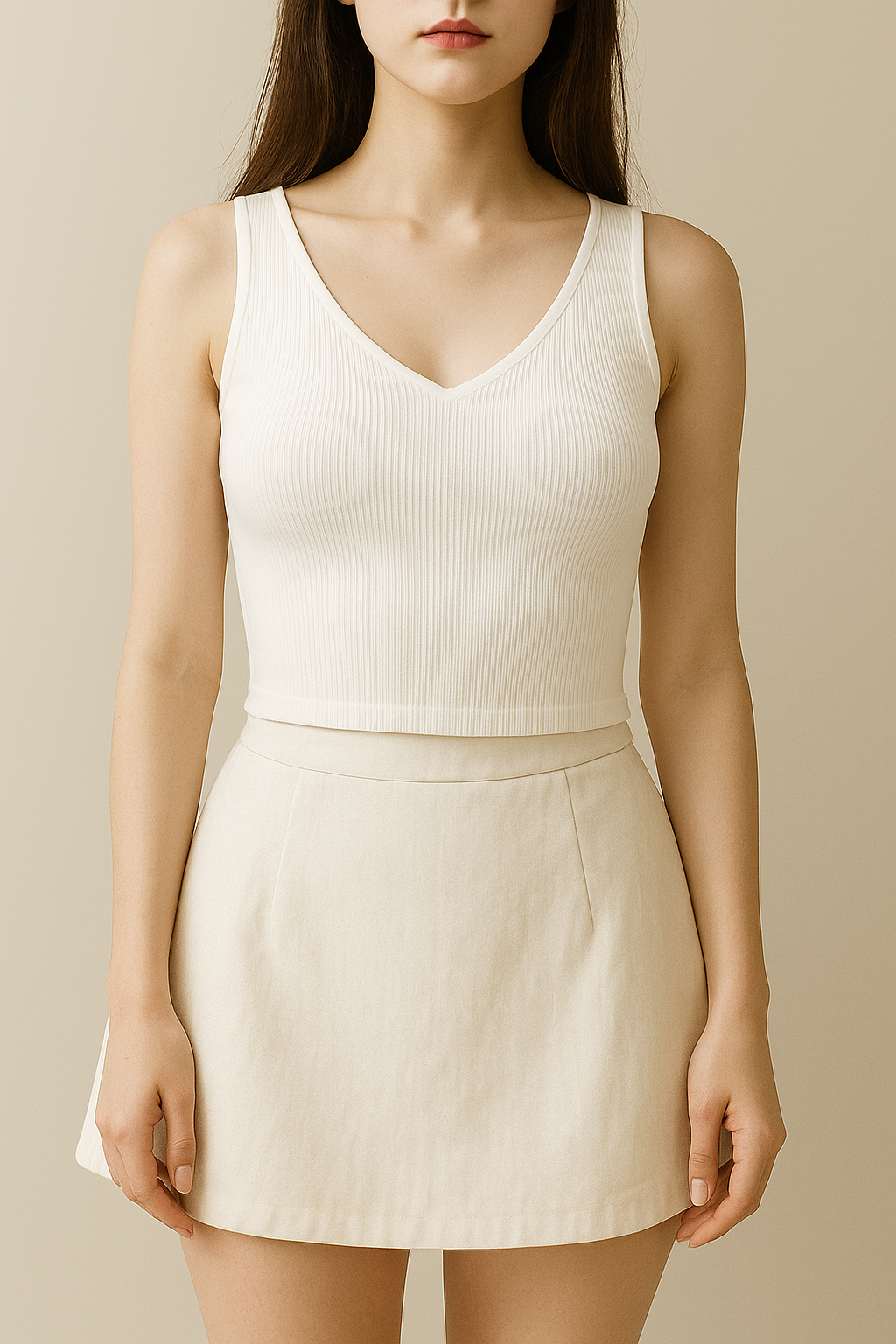 Ribbed sleevless crop top